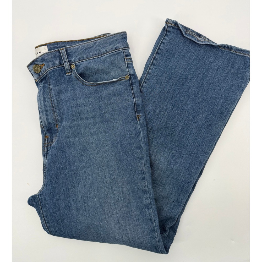 Frame Le Crop Mini Boot Jeans Disarm Blue High Rise Cropped Flare Size 31